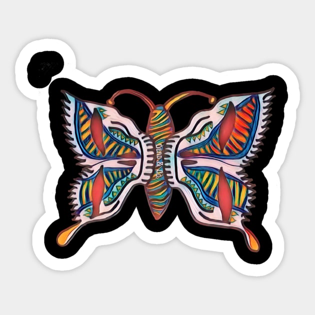 Dead & Co Steal Your Face Butterfly Hand drawn ArtfulNW Sticker by Artful Dead